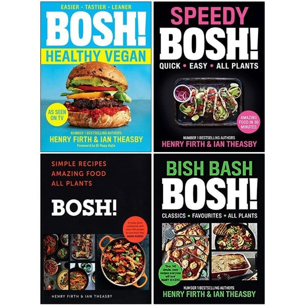 BOSH Series 4 Books Collection Set (Healthy Vegan, [Hardcover] Speedy BOSH, [Hardcover] Bosh Simple Recipes, [Hardcover] Bish Bash Bosh)