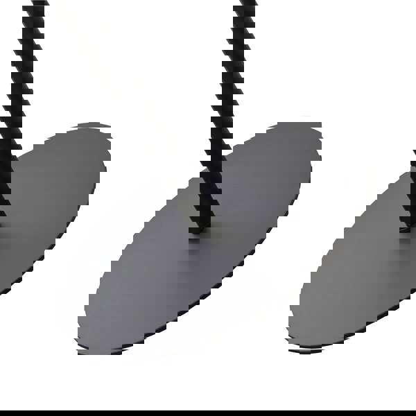 Classic Standing Floor Lamp in Matte Black with Circular Rattan Shade Image 4