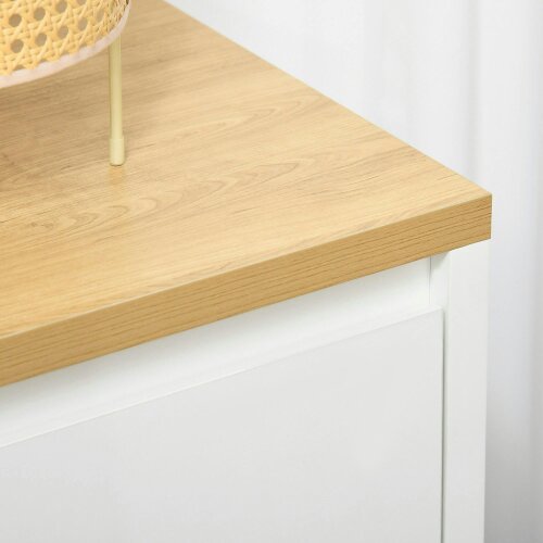 Wyld Haus Nofi Fael White and Natural Sideboard With Double Doors