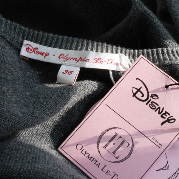 Olympia Le Tan Alice in Wonderland grey wool cashmere cardigan