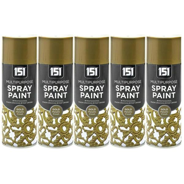 151 5X 151 Gold Metallic Spray Paint 400ml
