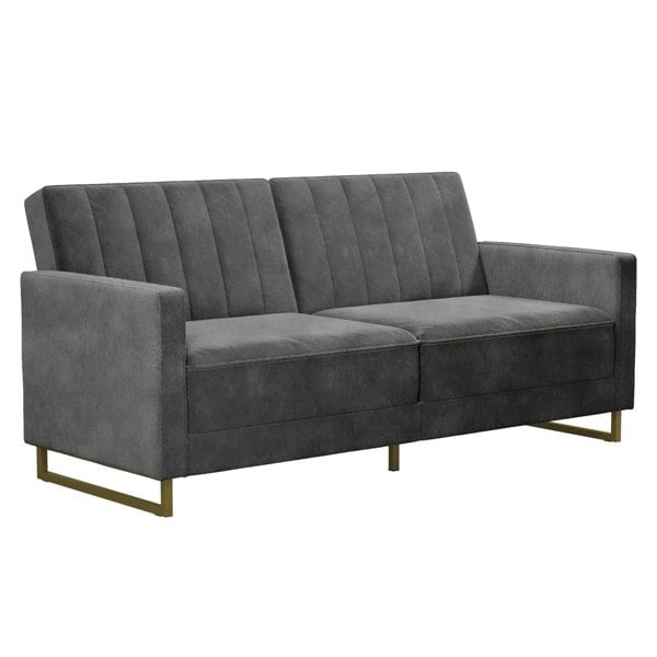 Dorel Home Skylar Sofa Bed in Velvet Grey