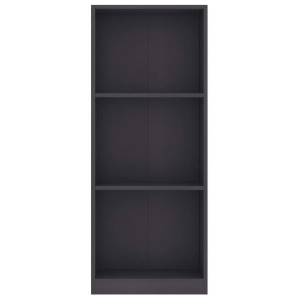 Berkfield 3-Tier Book Cabinet Grey 40x24x108 cm Engineered Wood