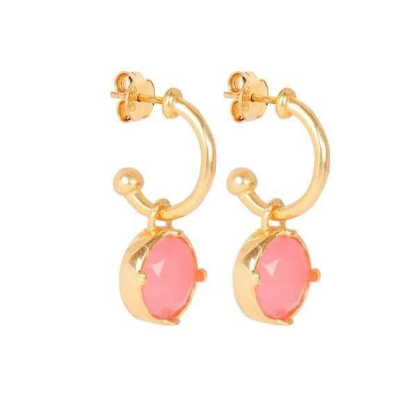 Lila Rasa Blushing Pink Crystal Hoop Earrings