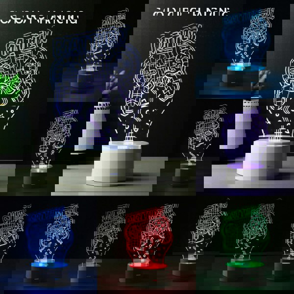 Personalised Memento Company Personalised Name Gaming LED Colour Changing Night Light