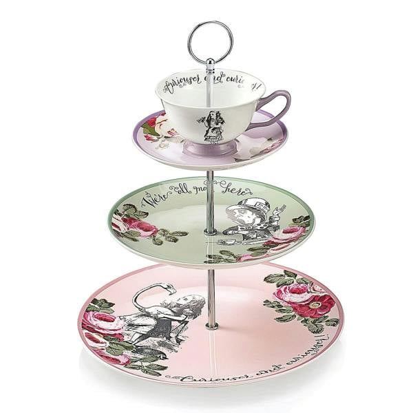 Museum Selection Alice in Wonderland 3 Tier Cake Stand - 37.5 x 27.5cm