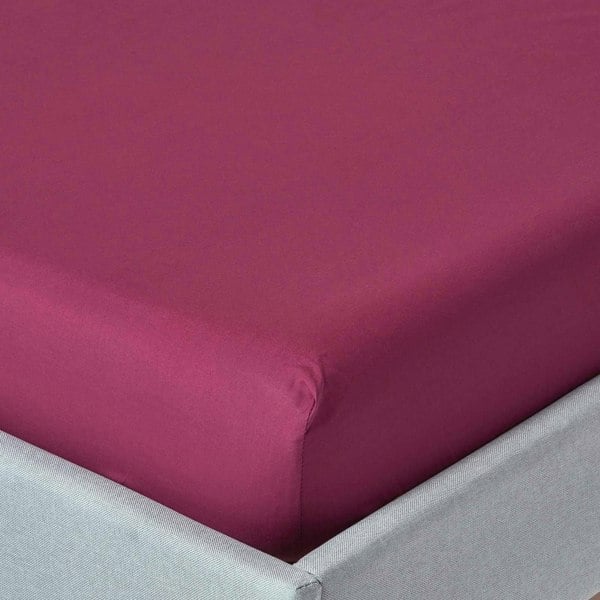 HOMESCAPES Crisp & Cool 200 TC Egyptian Cotton Percale Fitted Sheet – 30 cm Deep