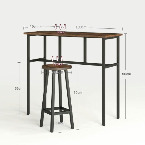 Wyld Haus Halulo Wooden Rustic Brown 6 Piece Counter Bar Dining Set With Multiple Layout Options