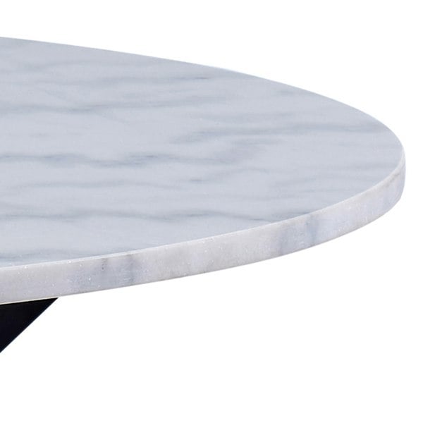 Furniture To Go Heaven Round Dining Table with White Polished Marble Top