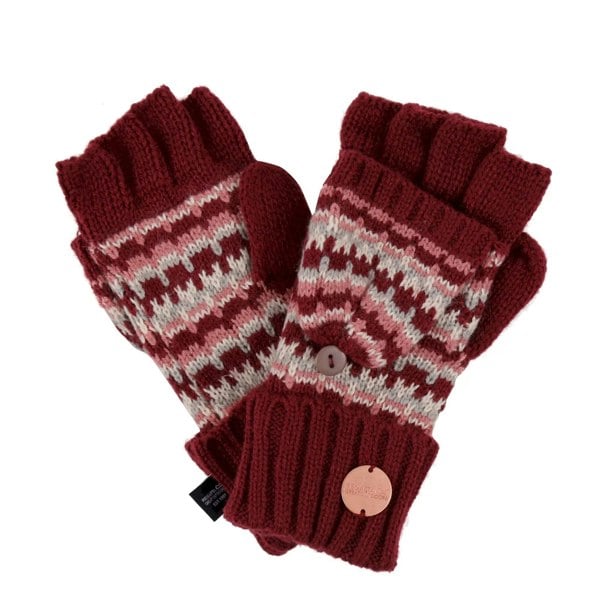 Regatta Childrens/Kids Baneberry Knitted Fingerless Gloves - Dark Pimento