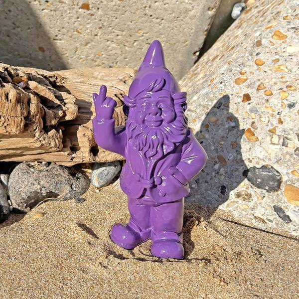Stoobz Purple Middle Finger F**k You Garden Gnome 20cm