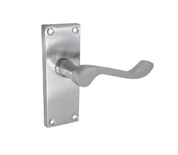EDH Door Hardware Victorian Scroll Lever latch in Satin Chrome