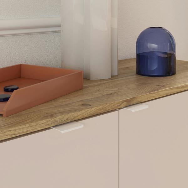 Furniture To Go Ganymede Large Sideboard with 3 Drawers & 2 Doors in Mauvella Oak and Sand