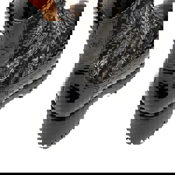 Embassy London Milliner Platform - Emboss - Women's leather chunky 1 inch platform ankle boot in black