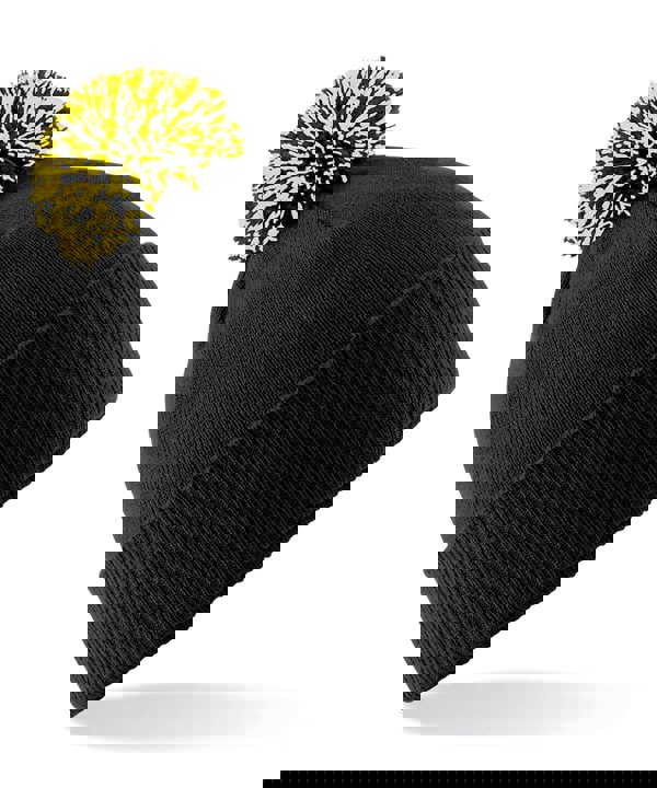 Beechfield Unisex Beechfield Snowstar Rib Knit Acrylic Pom Beanie {BC450}