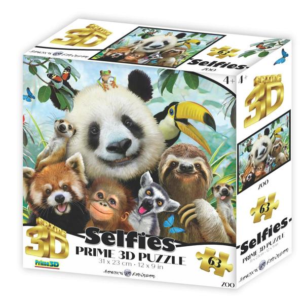 Prime 3D Puzzles Prime 3D Howard Robinson Zoo Selfie 63 Piece Puzzle