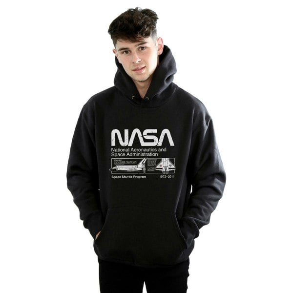 NASA Mens Space Shuttle Hoodie - Black