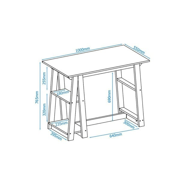 Dorel Home Penzance Desk in Light Brown / Black