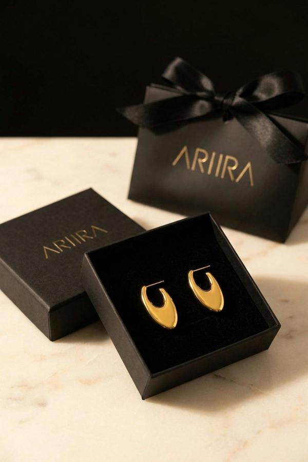 ARIIRA Talulah Sculptural Open Hoop Earrings