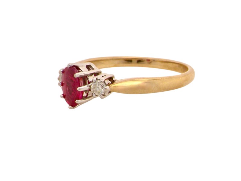 Vintage Tom A Ruby and Diamond trilogy ring