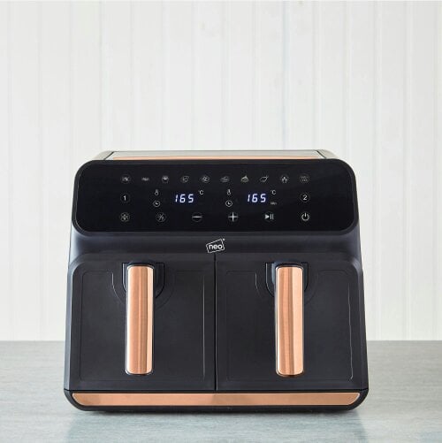Neo Digital Electric Air Fryer Black & Copper 8.5L with Dual Drawer