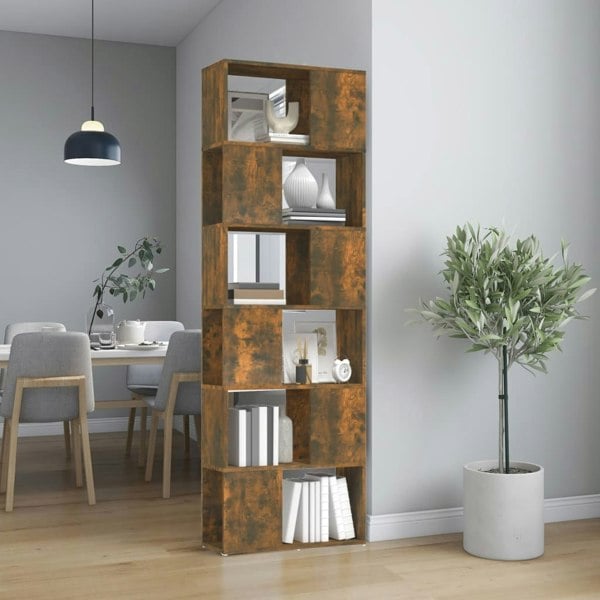 Berkfield Book Cabinet/Room Divider Smoked Oak 60x24x186 cm