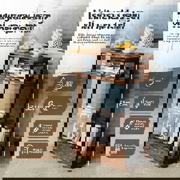 Levede Coffee Table with Storage Shelf Bedside Cabient Sofa Side End Tables