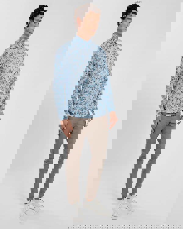 Steel & Jelly Floral Print Long Sleeve Stretch Shirt