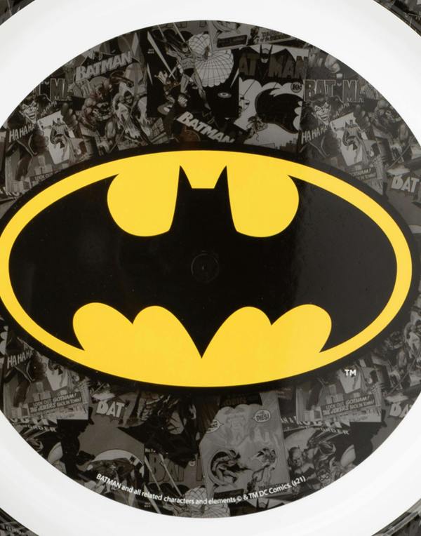 DC Comics Unisex Kids Black 3 Piece Tableware Set (One Size)