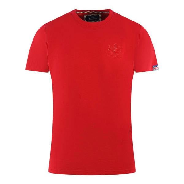 Aquascutum Mens London Aldis Tonal Logo T-Shirt - Red - 