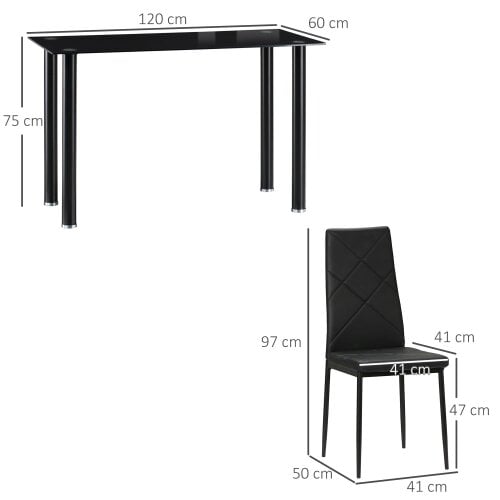 Wyld Haus Zinelalo Metal And Wooden Black Modern 5 Piece Dining Table Set For 4