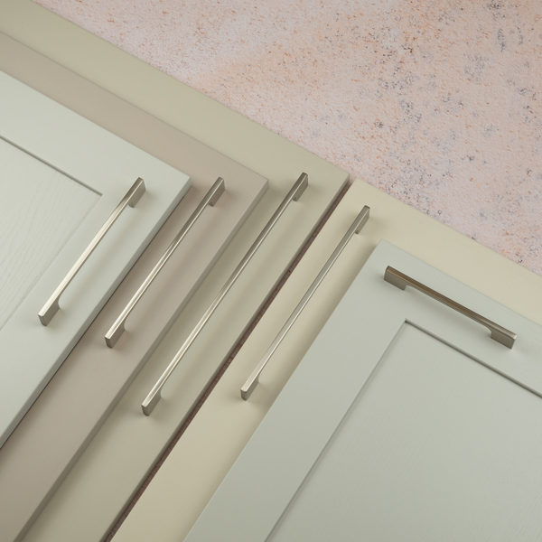 Handle & Home Brushed Nickel Slim Rectangular Bar Handles