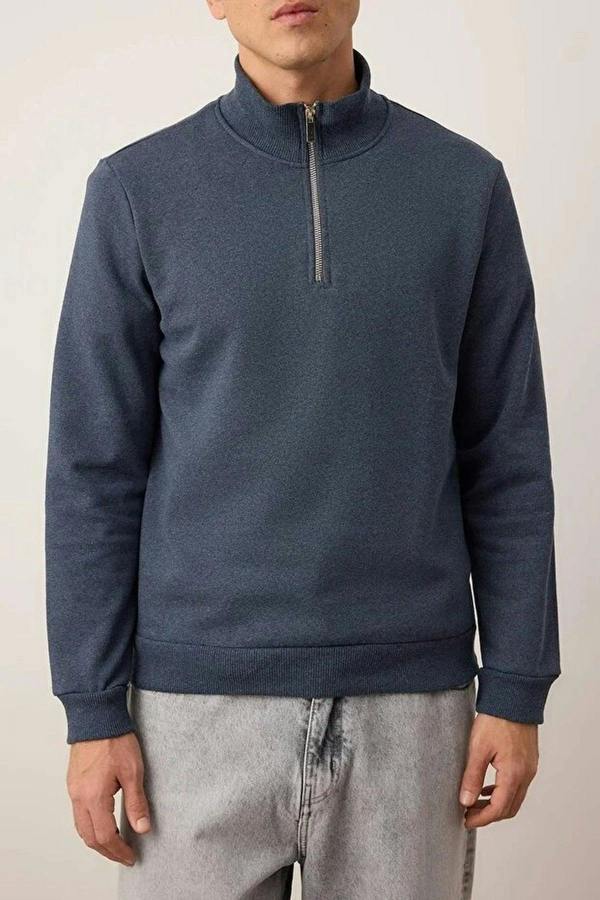 WOVCOR Regular Stand Collar Men's Sweatshirt with Thick Polar Fleece Inside
