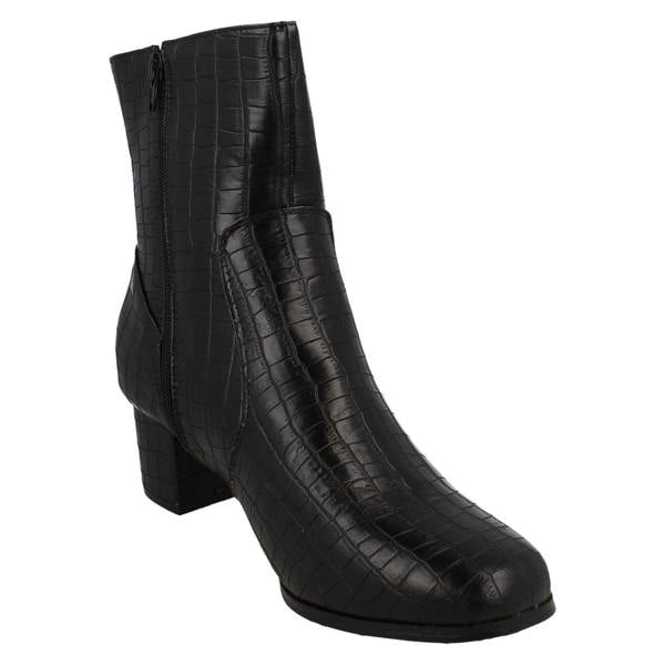 Spot On Ladies Spot On Wide Fit Ankle Boots F51086