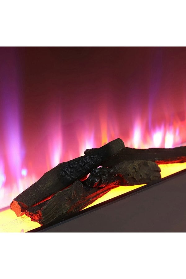 Living and Home Contemporary Wall Mounted/Freestanding Electric Fireplace for Living Room with Adjustable Flames and Automatic Safety Shutoff