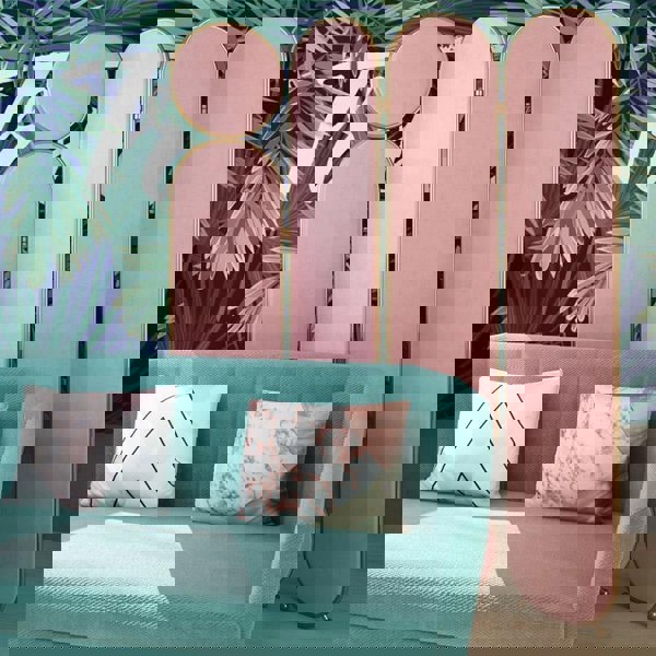 Georgia Folding Screen, Room Divider, Pink/Grey/Green/Blue-Weilai-Weilai Concept