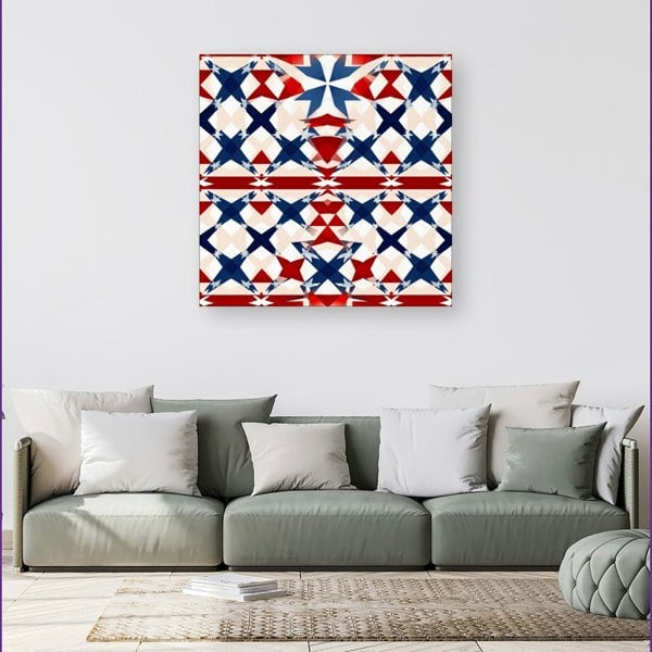 Warren Reed American Flag Abstract Pattern Canvas