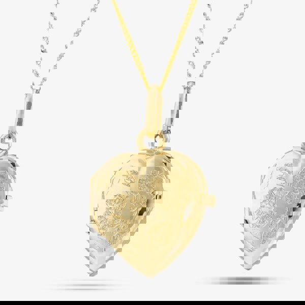 T. H. Baker 9ct Gold Heart Daisy Locket Chain 1-65-1713