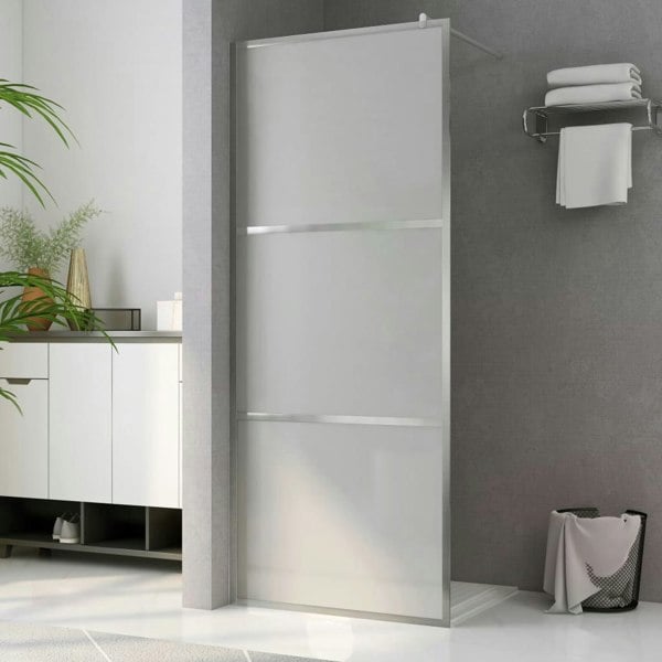 Berkfield Walk-in Shower Wall with Whole Frosted ESG Glass 80x195 cm