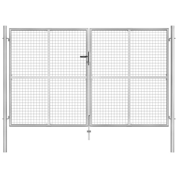 Berkfield Garden Gate Galvanised Steel 306x200 cm Silver
