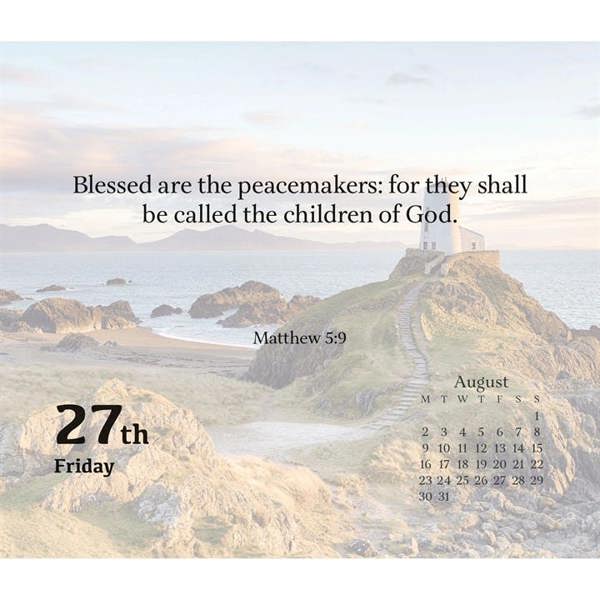 Religion Bible Verses Desk Calendar 2027, Desk Calendars, Day To View, Lifestyle, Gift