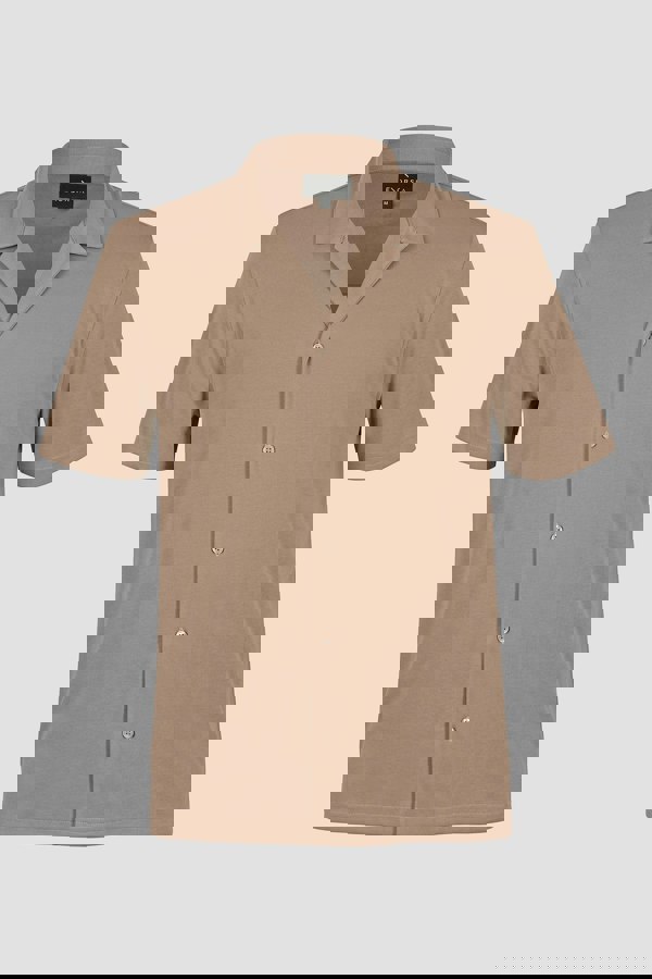 ENORSIA Mens Revere Collar Short Sleeve Jersey Shirt