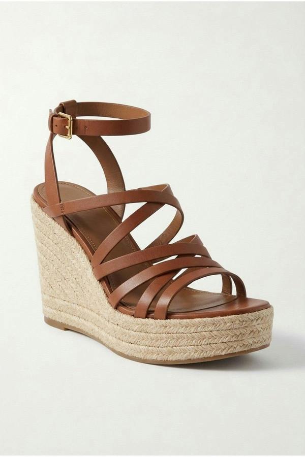 Olivia Womens Strappy Espadrille Platform Sandals - TAN