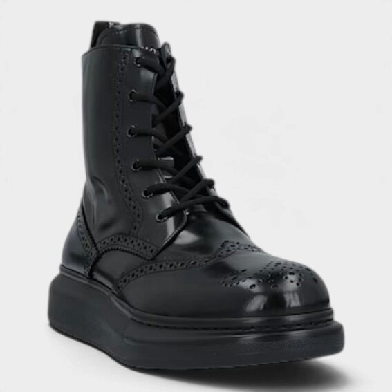 Alexander McQueen Hybrid Brogue Boot Black