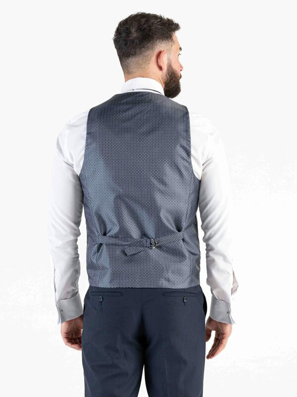 V2 Classic Angelo - Navy Checks Three Piece Suit