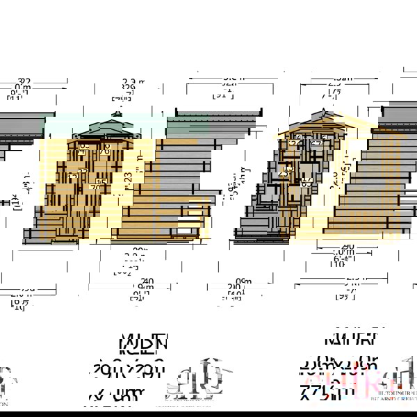Shire Maulden  with verandah 7x7 Log Cabin 19mm interlock Cladding - Best Shed