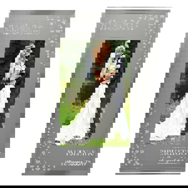 Personalised Memento Company Personalised Mr and Mrs 6x4 Diamante Glass Photo Frame