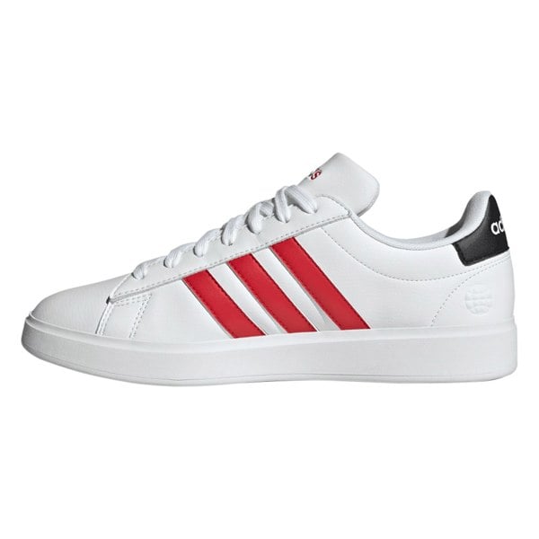 Adidas Mens Grand Court 2.0 Synthetic Leather Trainers - White / Red