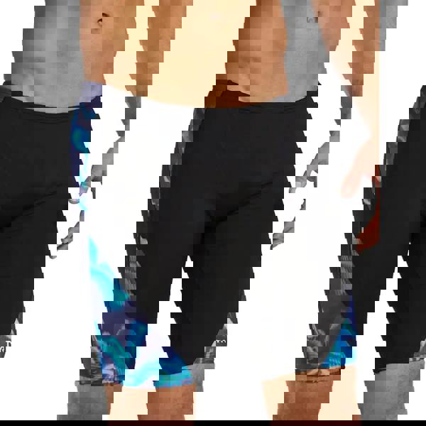 TYR Waveform Durafast Elite swim jammer in blue/green with wave design