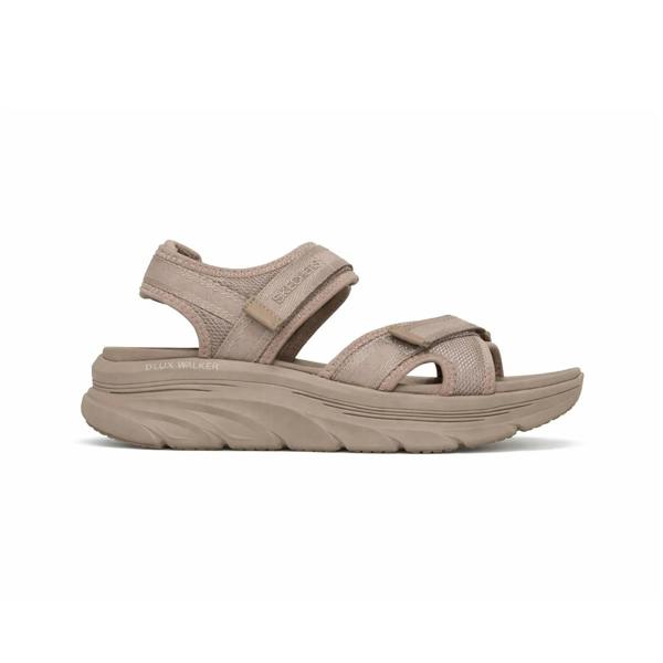 Skechers D'LUX WALKER Ankle Strap Sandals Sandals   in  Taupe